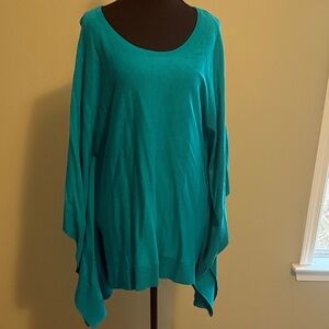 Michael Kors Teal poncho sweater top